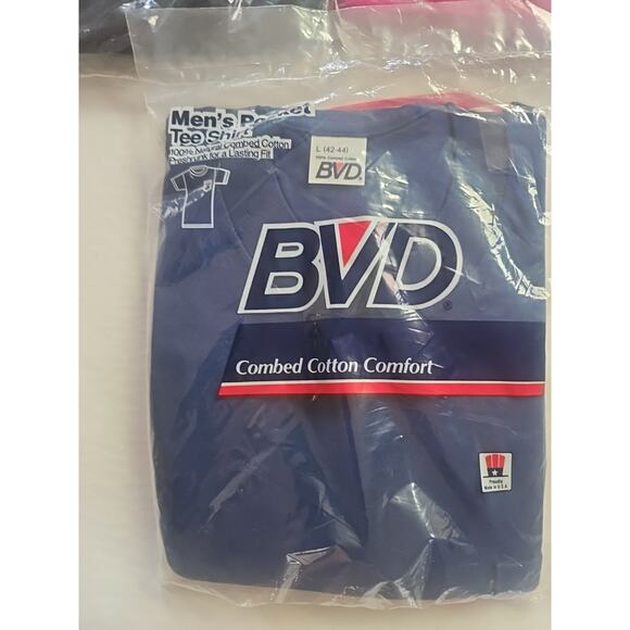 3 VTG Dead Stock 1988 BVD ~Blue 100% Combed Cotton Zs L ) - Picture 2 of 14